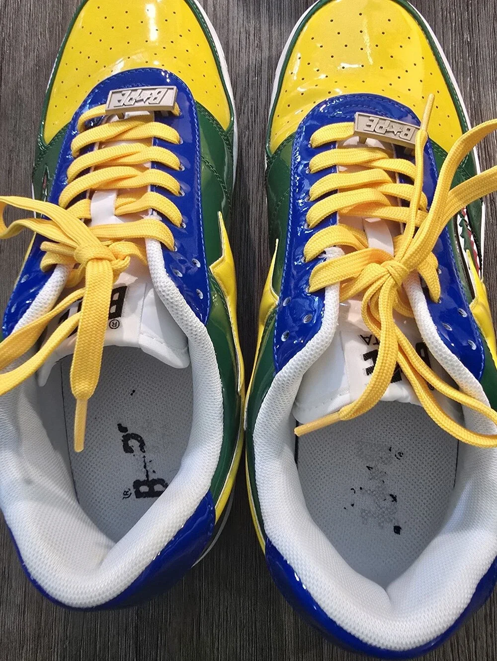 A Bathing Ape Color Block Athletic Shoes In Box *rare*
